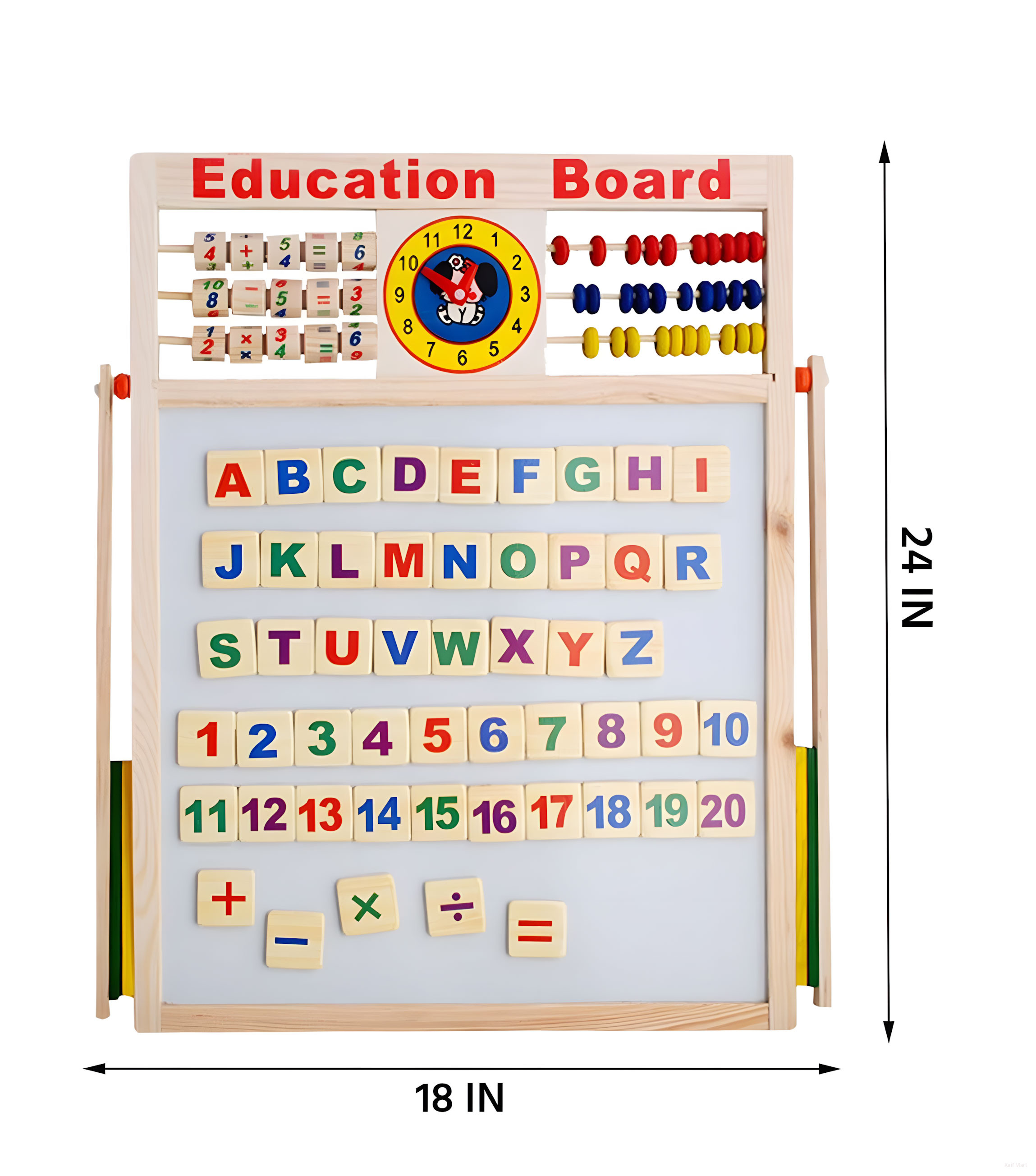 Kids Education Board Big - Double Sided Magnetic Board for 3+ Kids