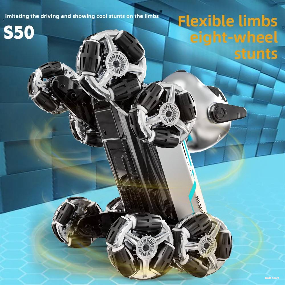 Eight-Wheel RC Stunt Mechanical Robot Dog for Boys