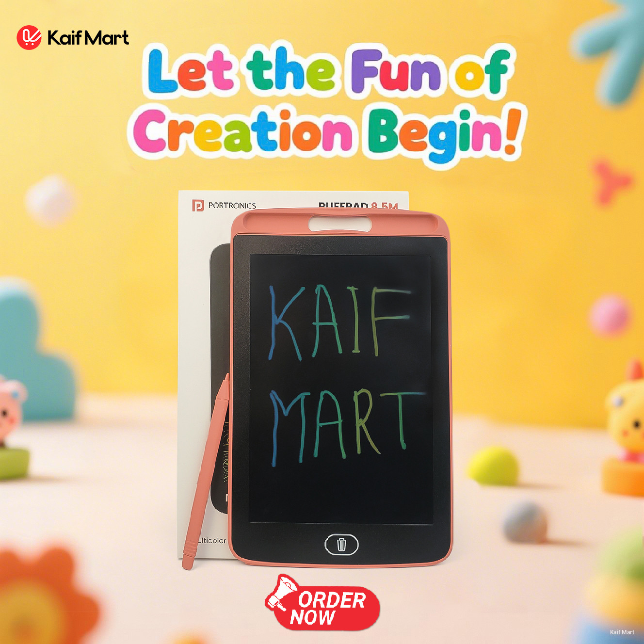 Portronics Ruffpad 8.5M Multicolor LCD Writing Pad