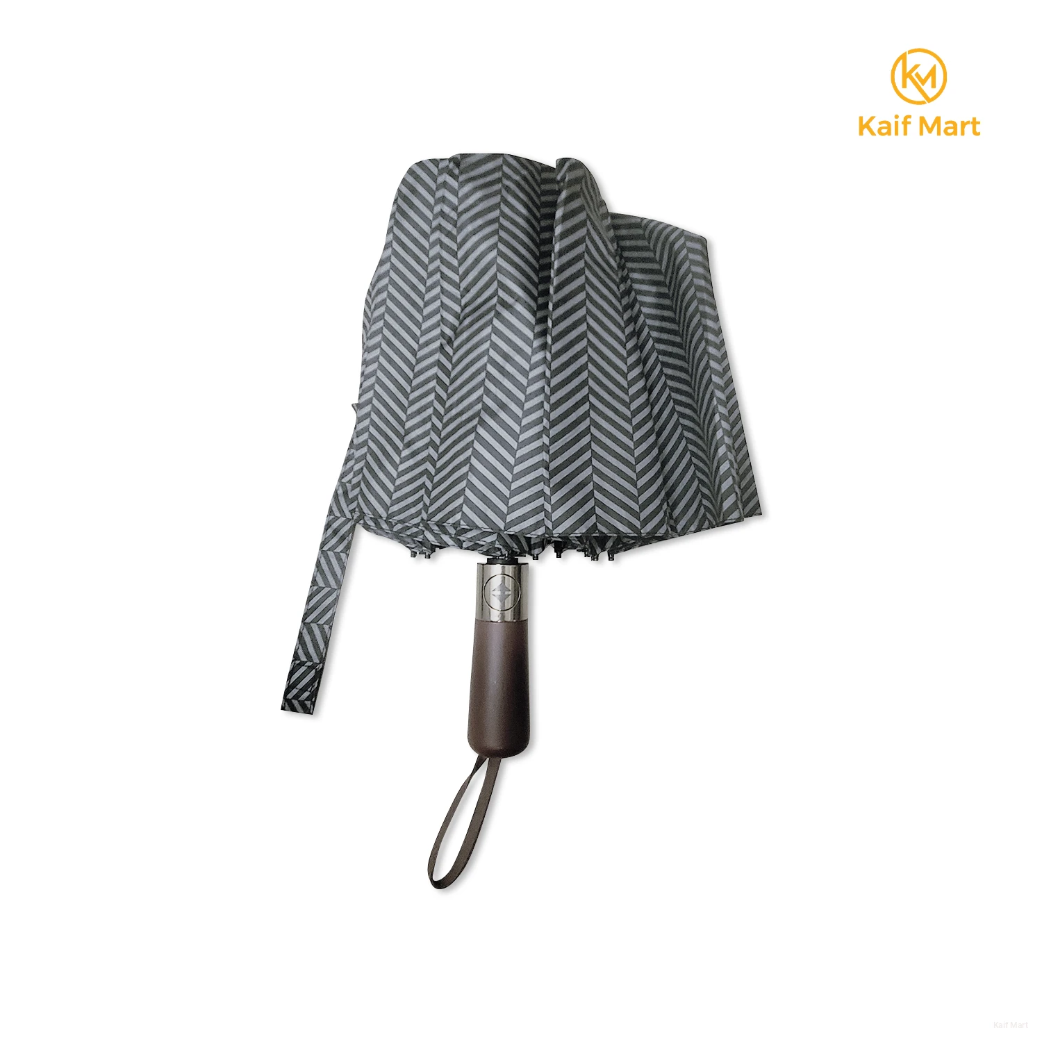 Wooden Executive Umbrella 12 Ribs Windproof UV Protection (3:3 Fiber RIBs) - ZigZag