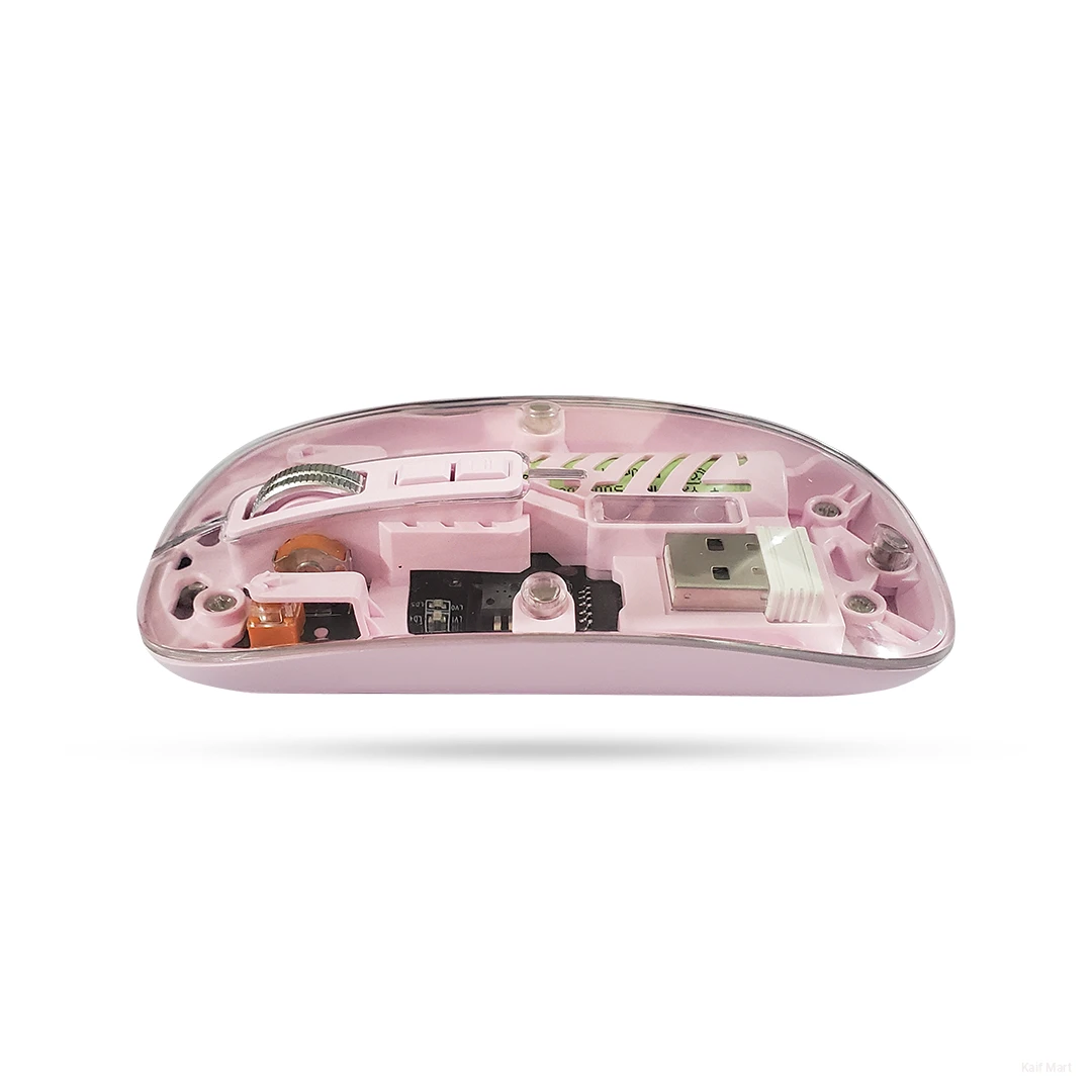 Transparent Wireless Mouse - Pink